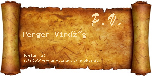Perger Virág névjegykártya